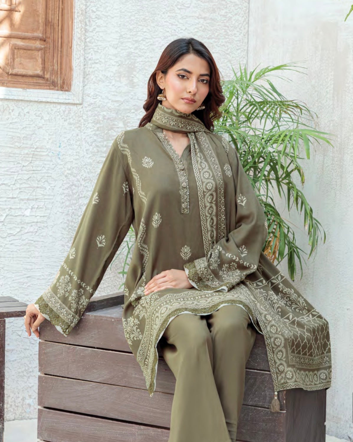 Printed Pashmina Suit 3pc