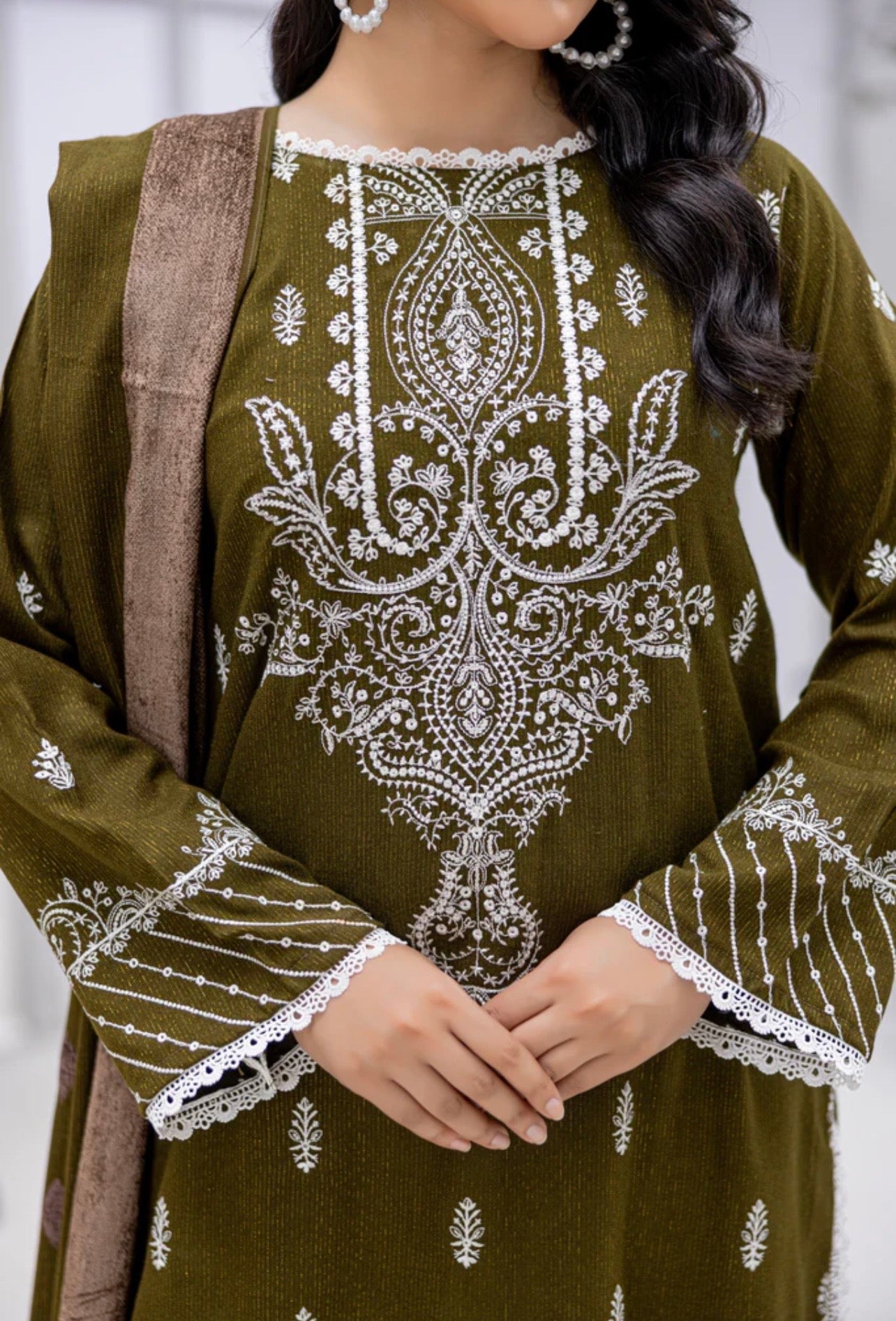 Luxury Peach Leather Suit 3pc