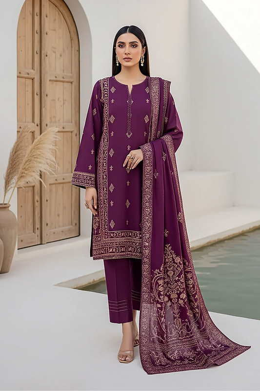 Printed Pashmina Suit 3pc