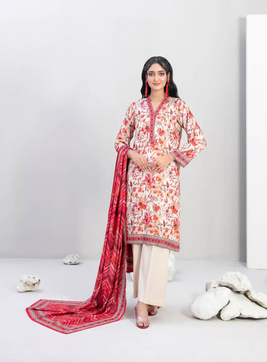 Printed Linen Suit 3pc