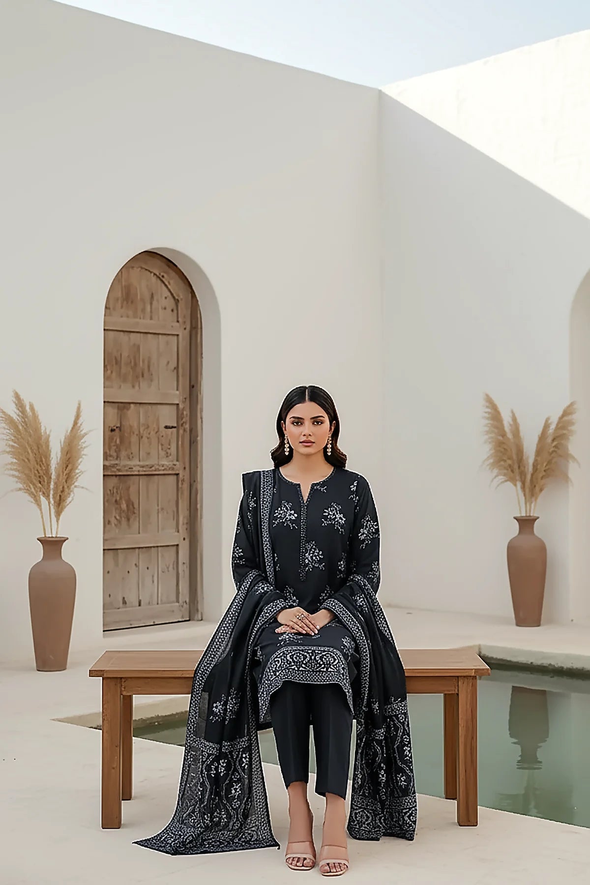 Printed Pashmina Suit 3pc