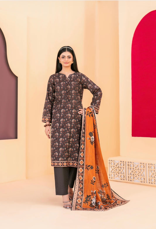 Printed Slub Suit 3pc