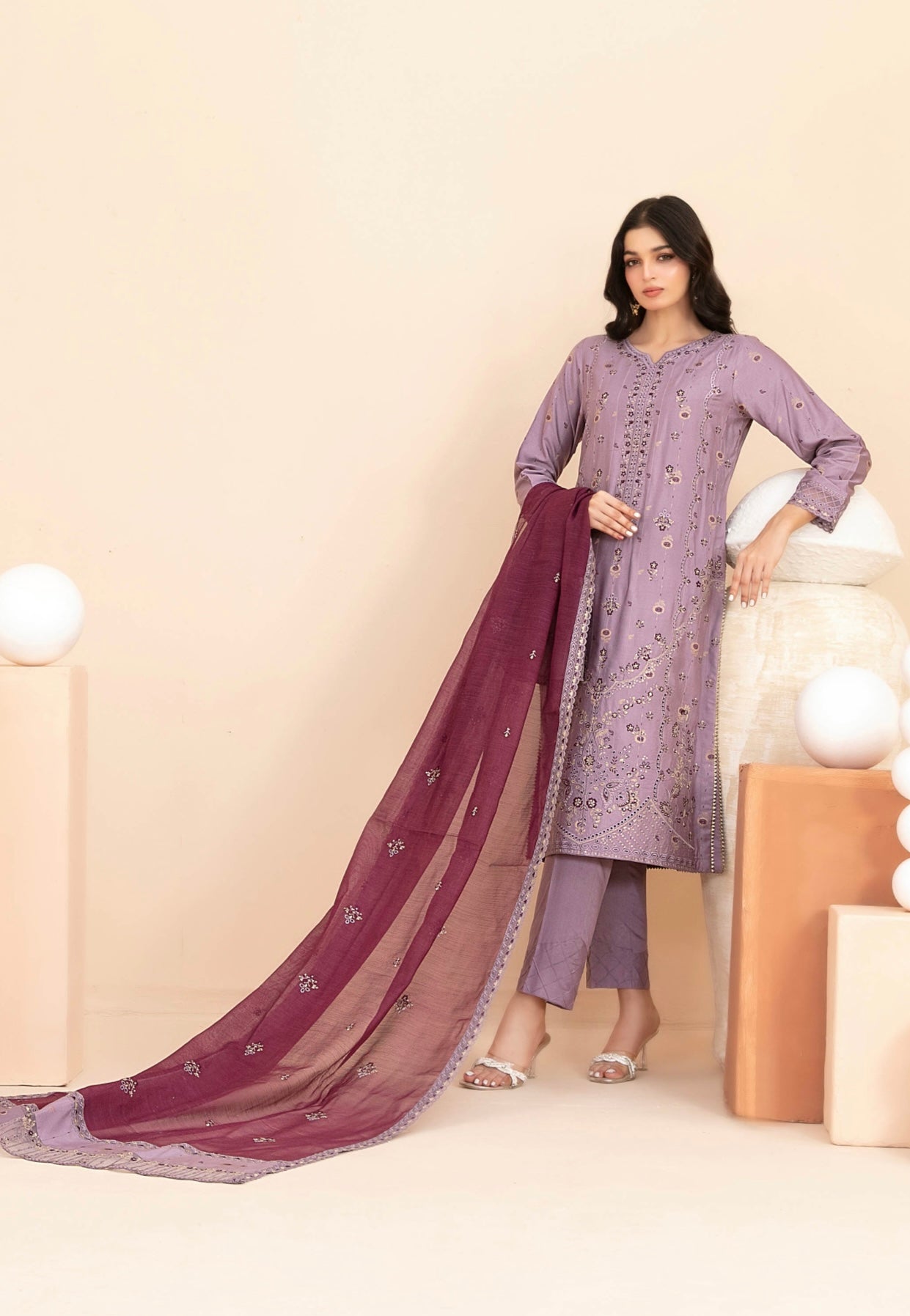Festive Embroidered Staple Suit 3pc