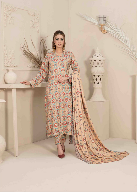 Linen Printed Suit 3pc