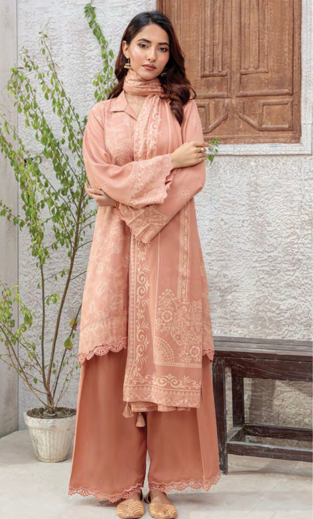 Printed Pashmina Suit 3pc