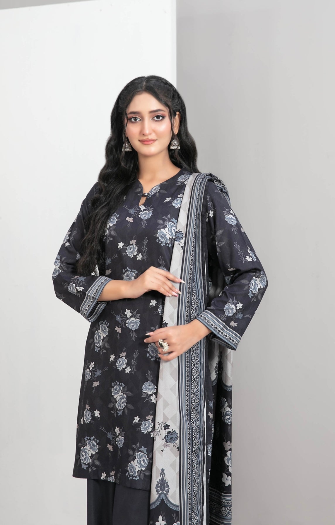 Printed Linen Suit 3pc