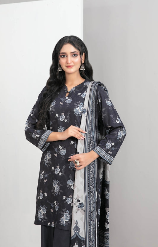 Printed Linen Suit 3pc