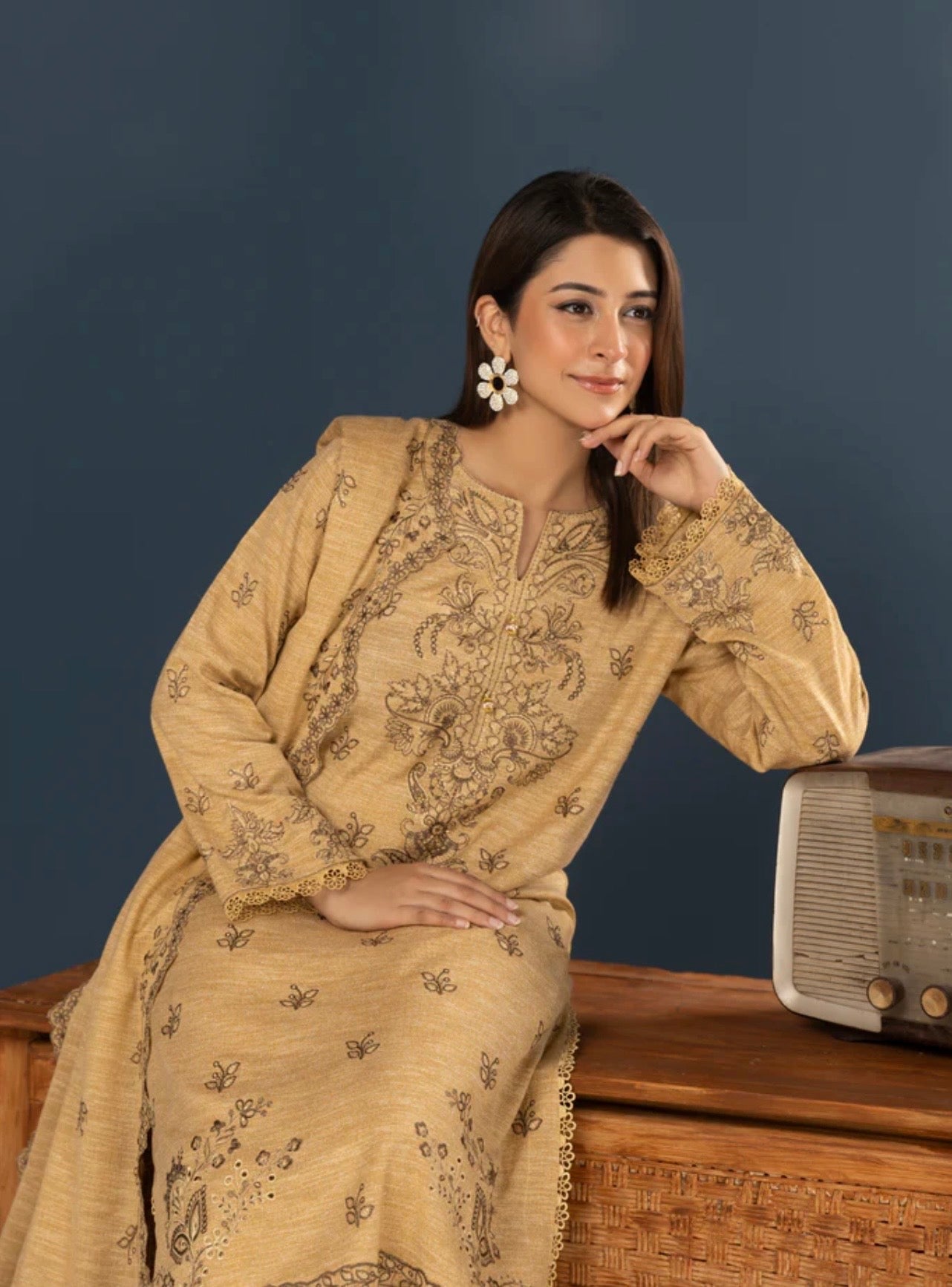 Premium Peach Leather Suit 3pc