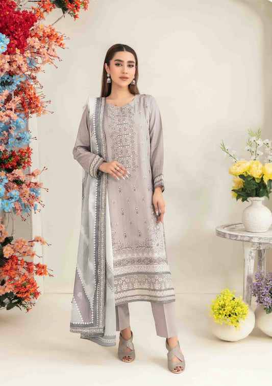 Luxury Embroidered Staple Suit 3pc