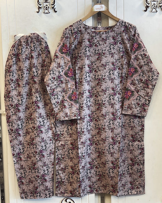 Embroidered Co-ord 2pc Suit