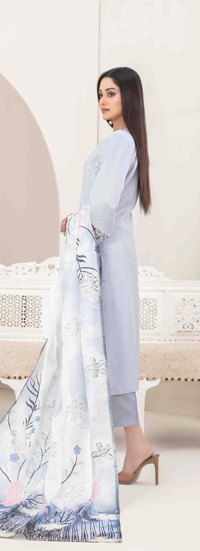 Luxury Embroidered Viscose Suit 3pc