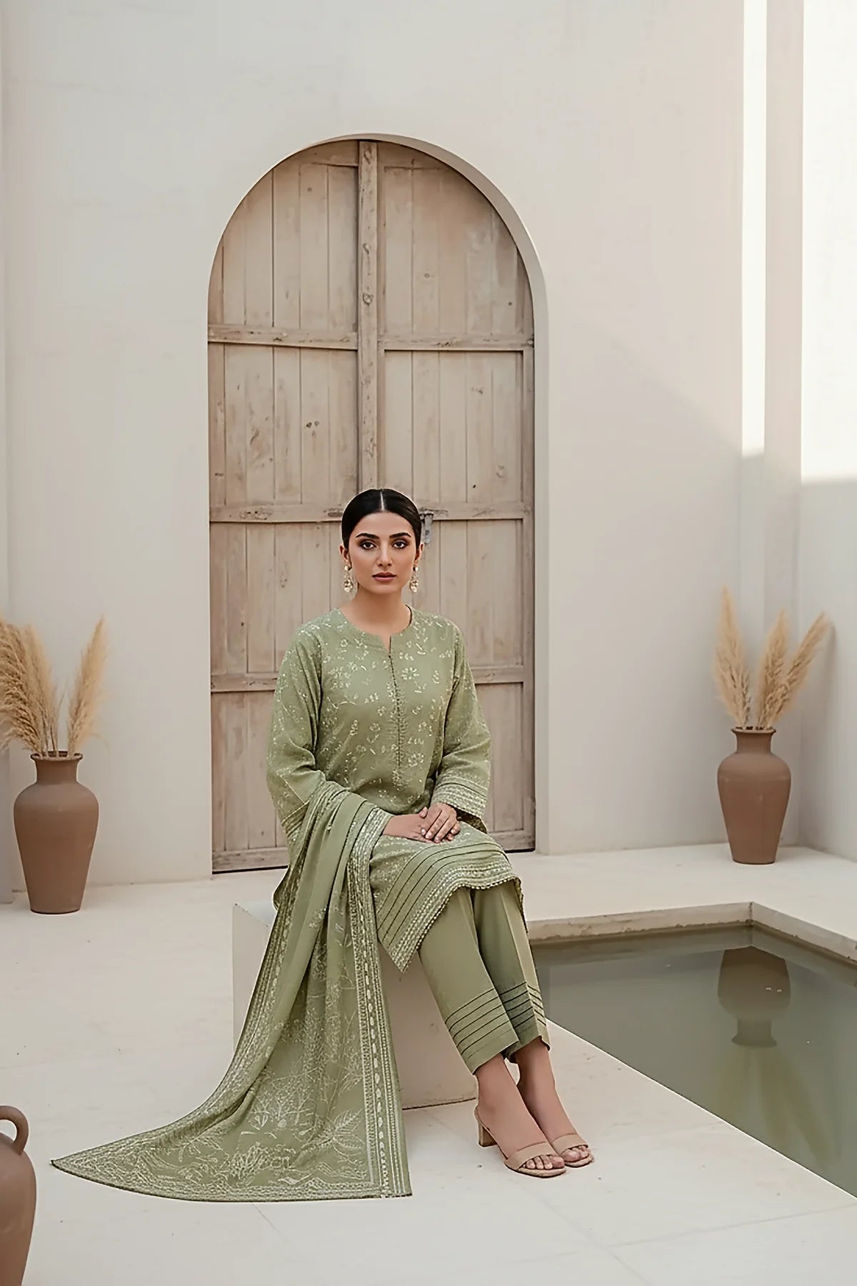 Printed Pashmina Suit 3pc