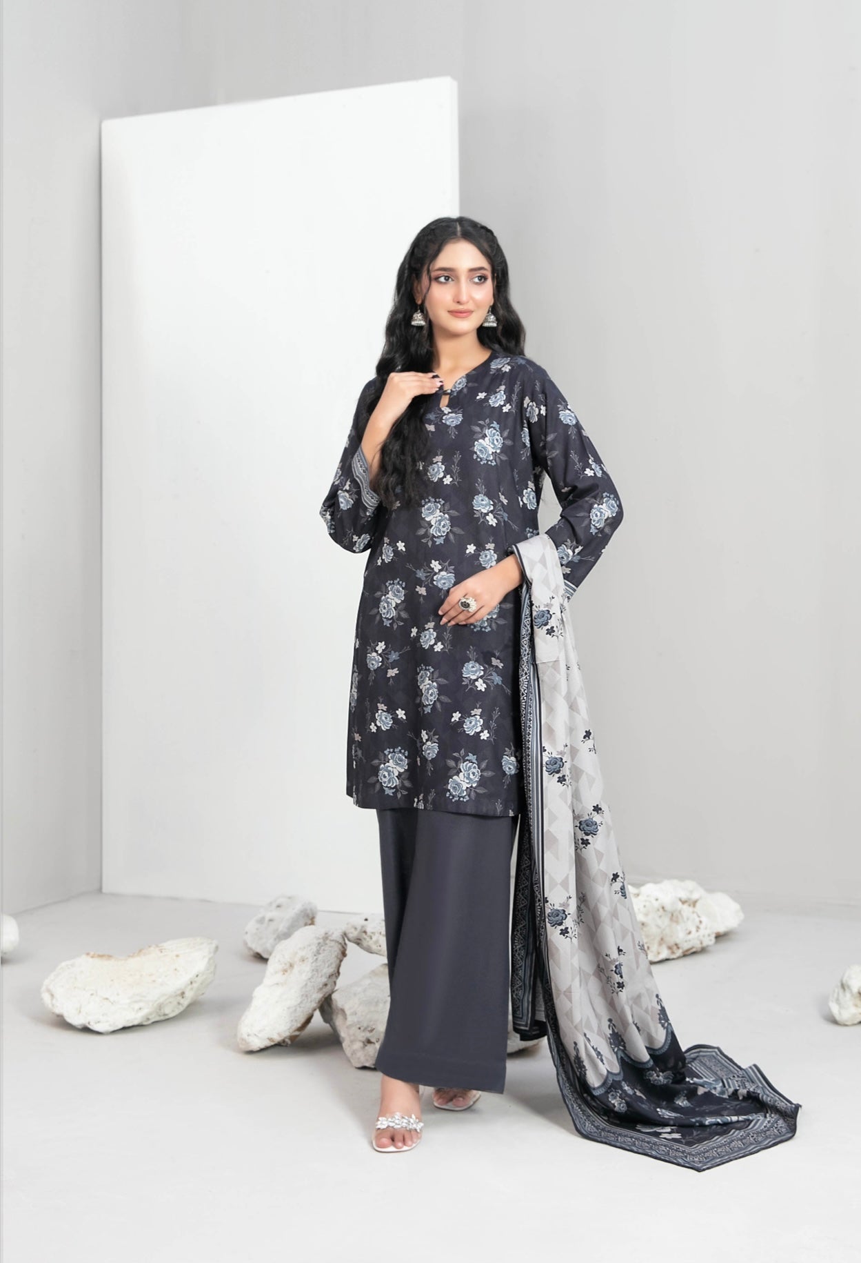 Printed Linen Suit 3pc