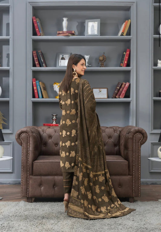 Zarri Peach Leather Suit 3pc