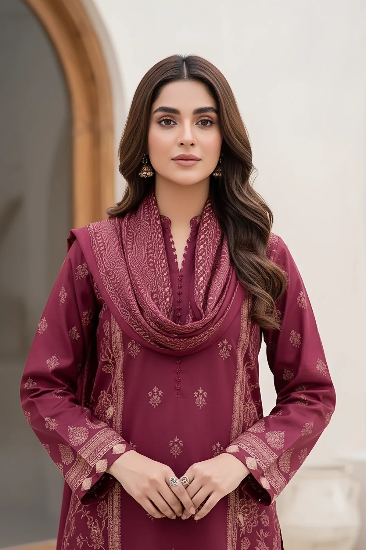 Printed Pashmina Suit 3pc