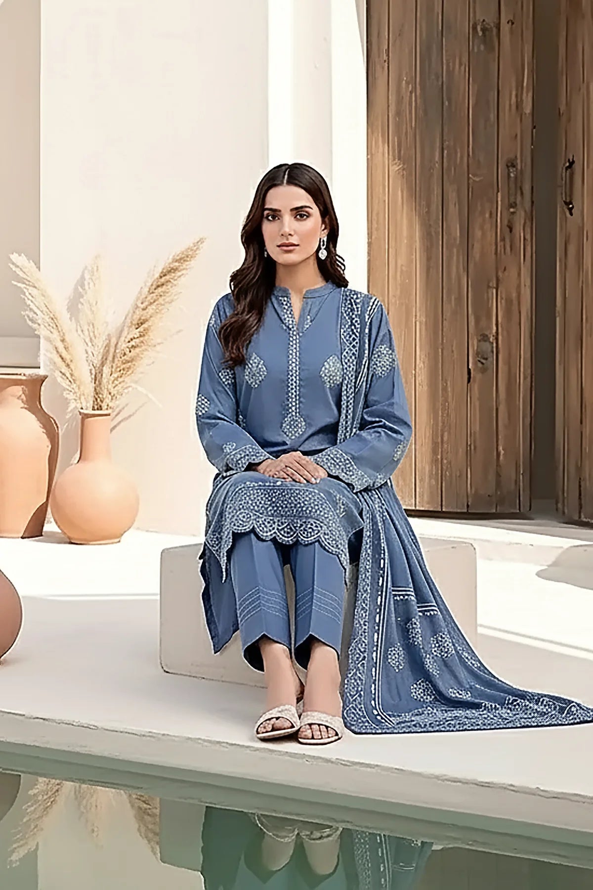 Printed Pashmina Suit 3pc
