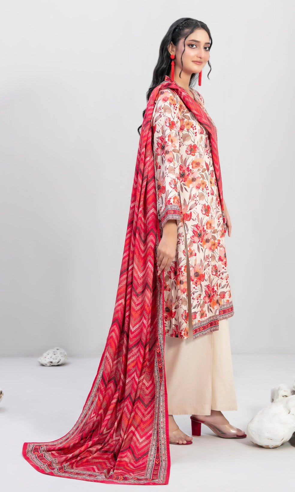 Printed Linen Suit 3pc