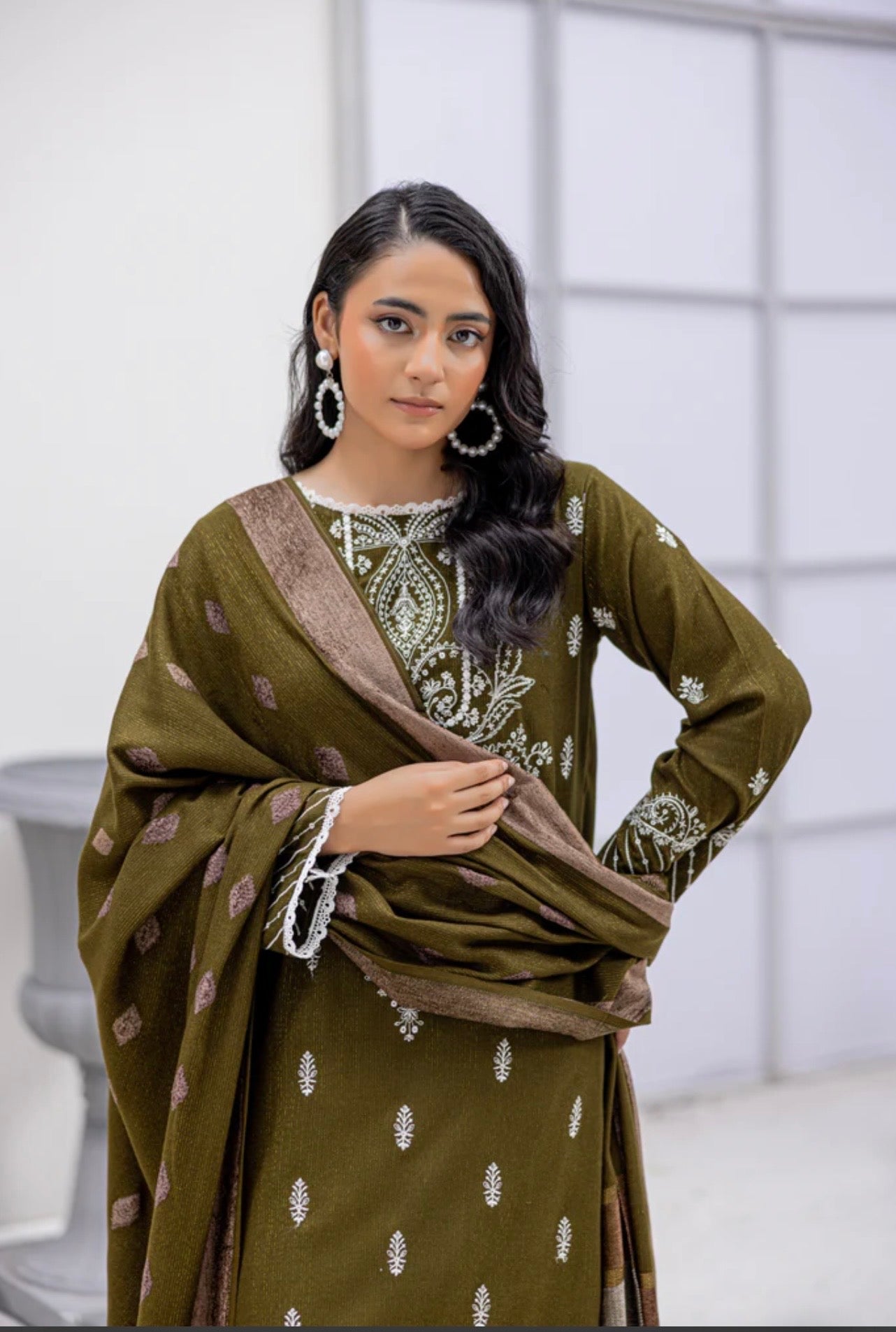 Luxury Peach Leather Suit 3pc