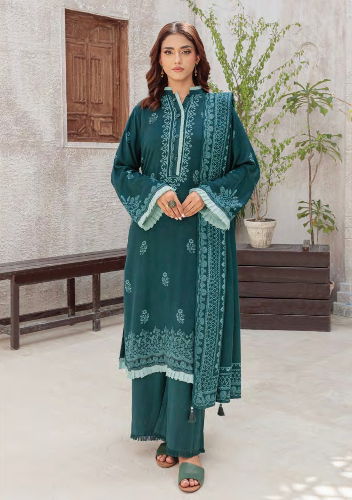 Printed Pashmina Suit 3pc