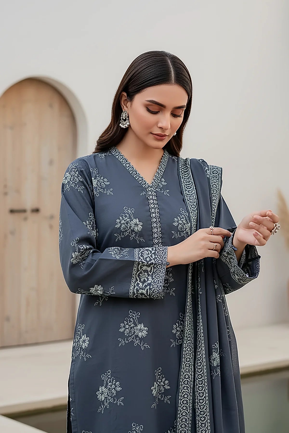 Printed Pashmina Suit 3pc