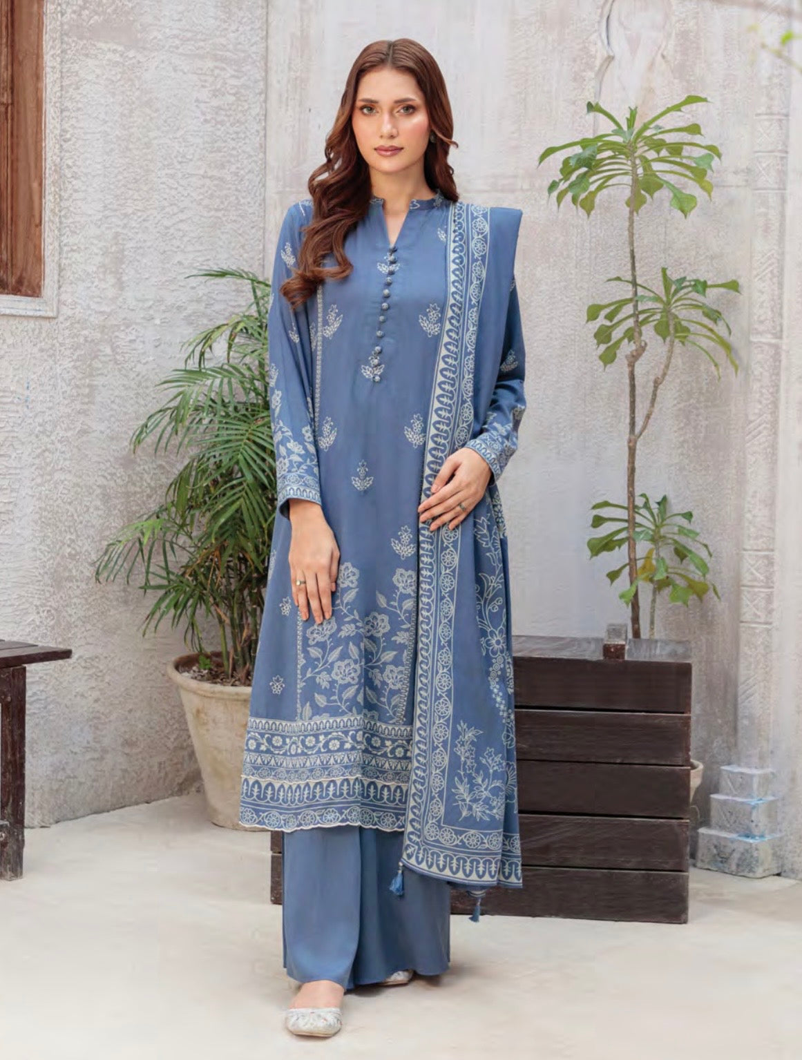 Printed Pashmina Suit 3pc
