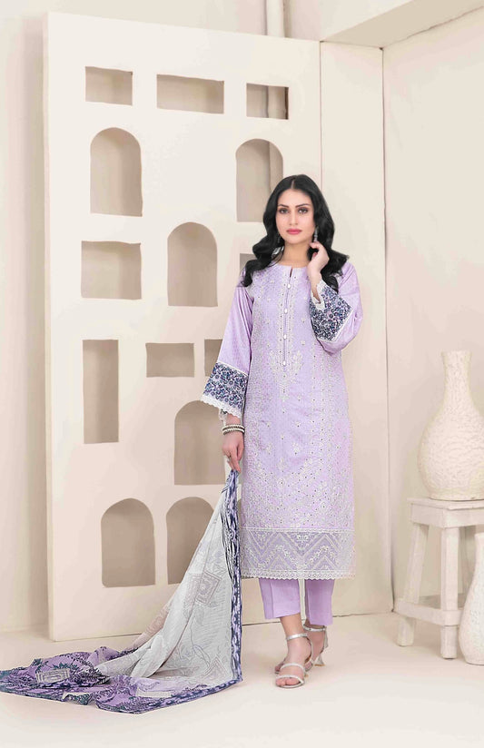 Luxury Embroidered Viscose Suit 3pc