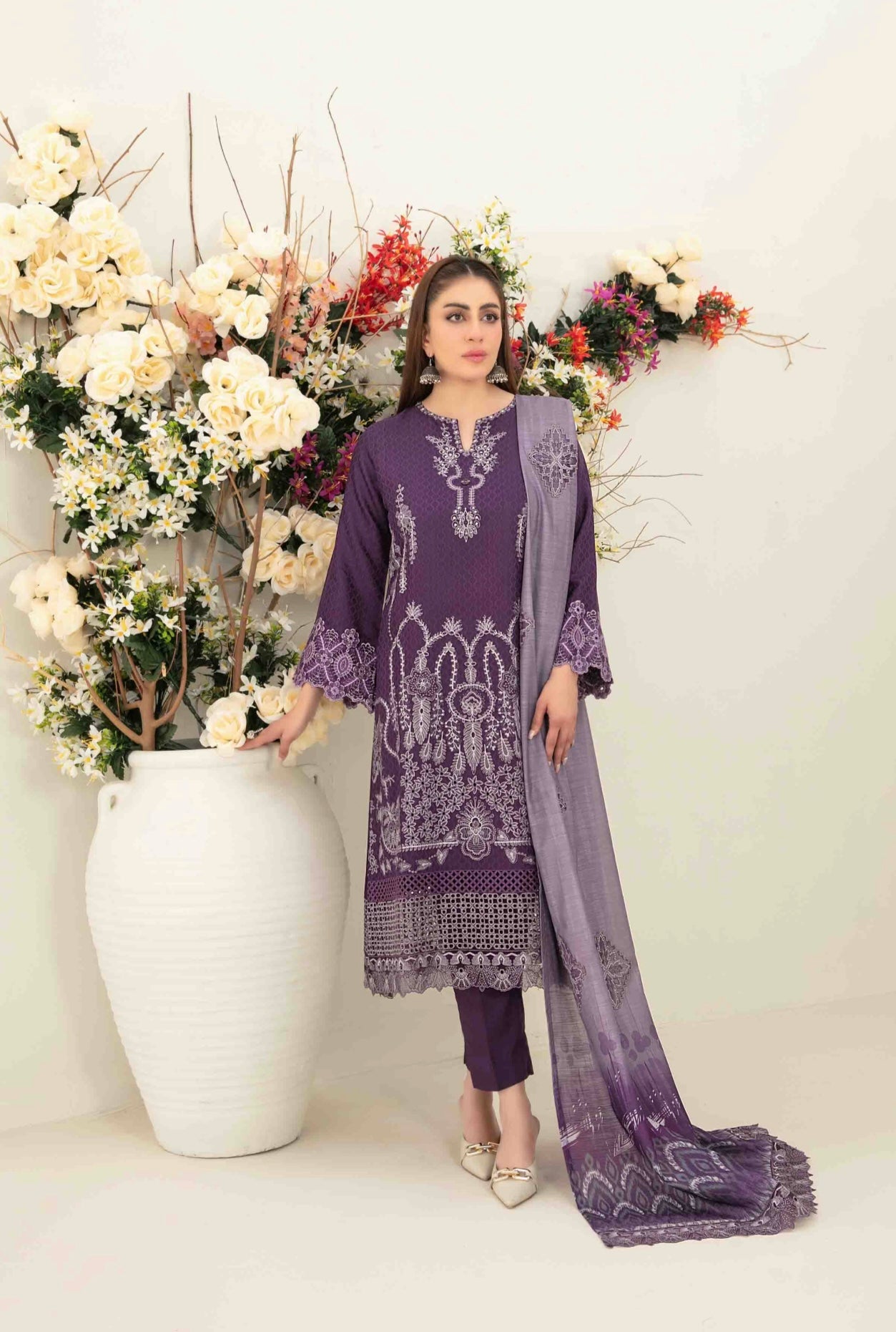 Luxury Embroidered Staple Suit 3pc