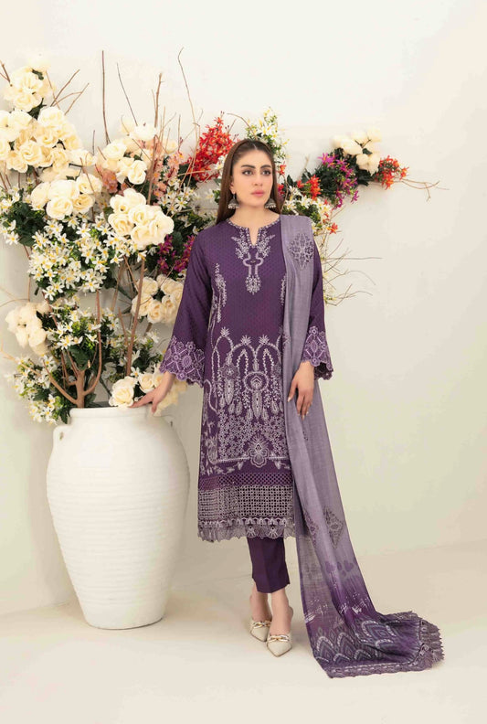 Luxury Embroidered Staple Suit 3pc