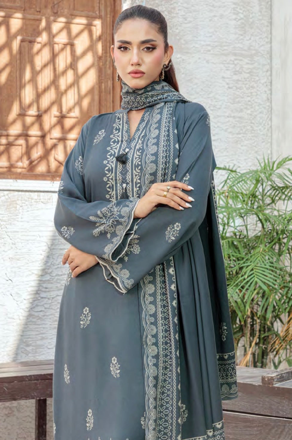 Printed Pashmina Suit 3pc