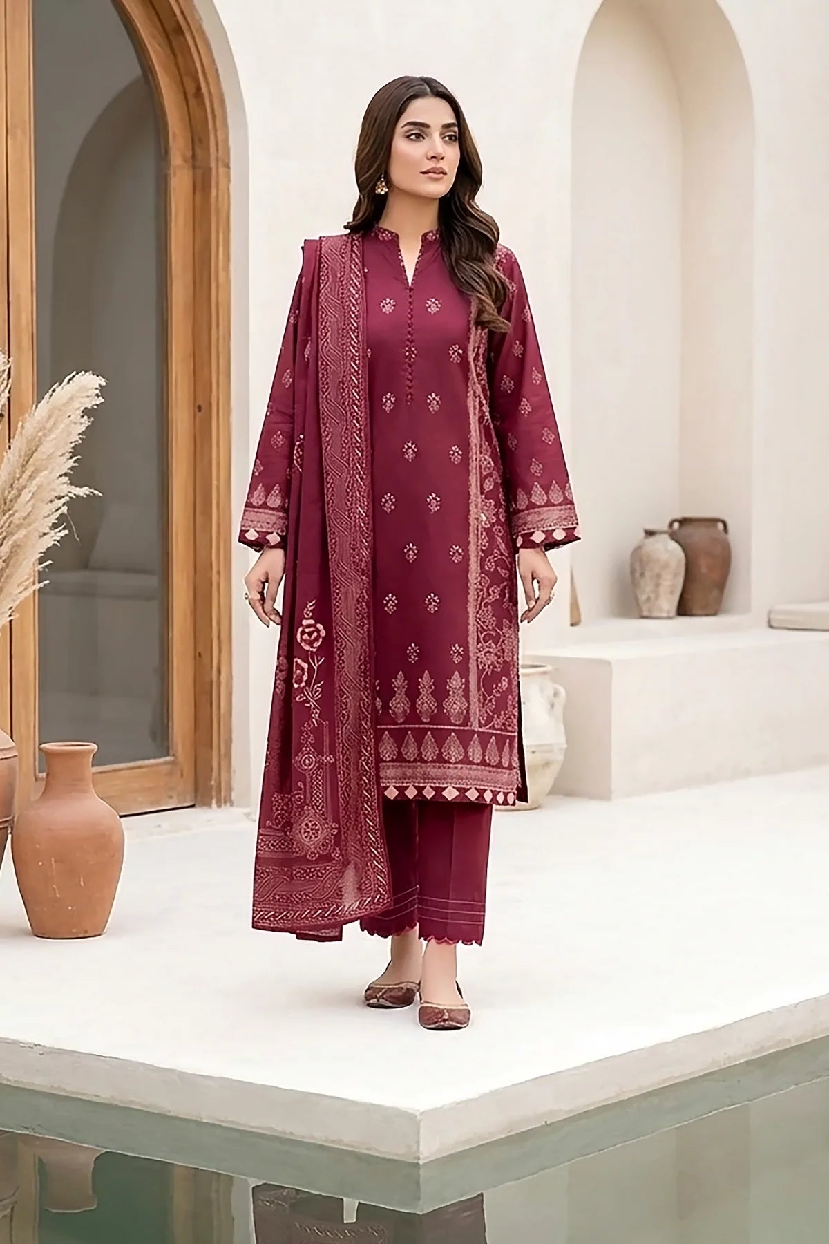Printed Pashmina Suit 3pc