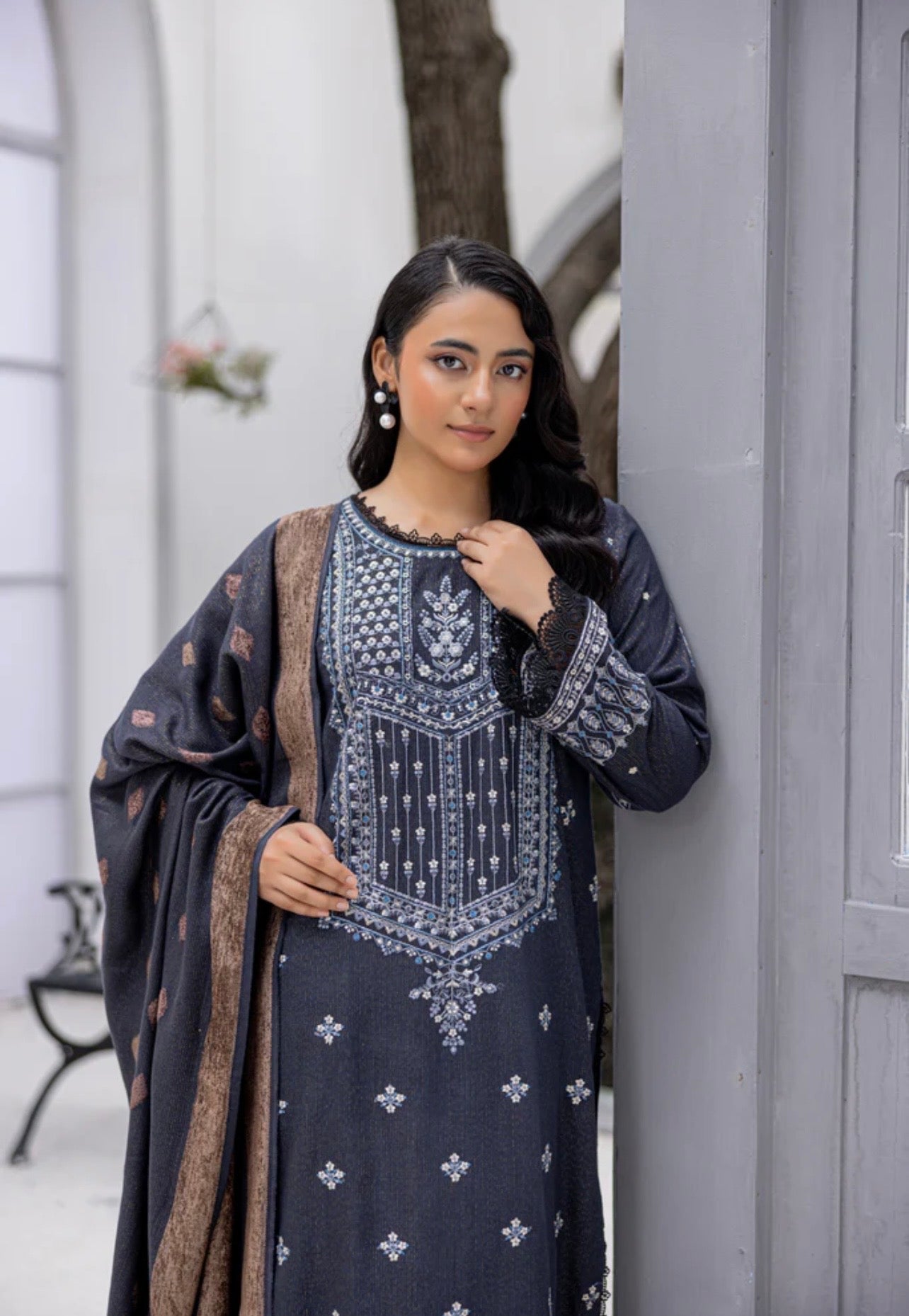 Luxury Peach Leather Suit 3pc