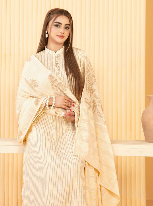 Festive Peach Leather Suit 3pc