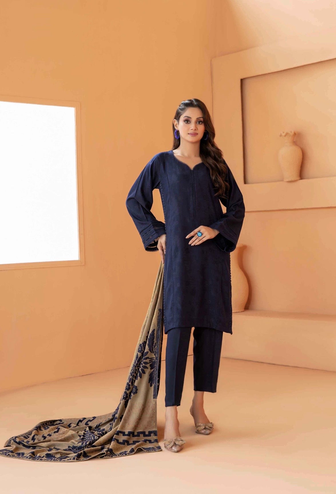 Premium Peach Leather Suit 3pc