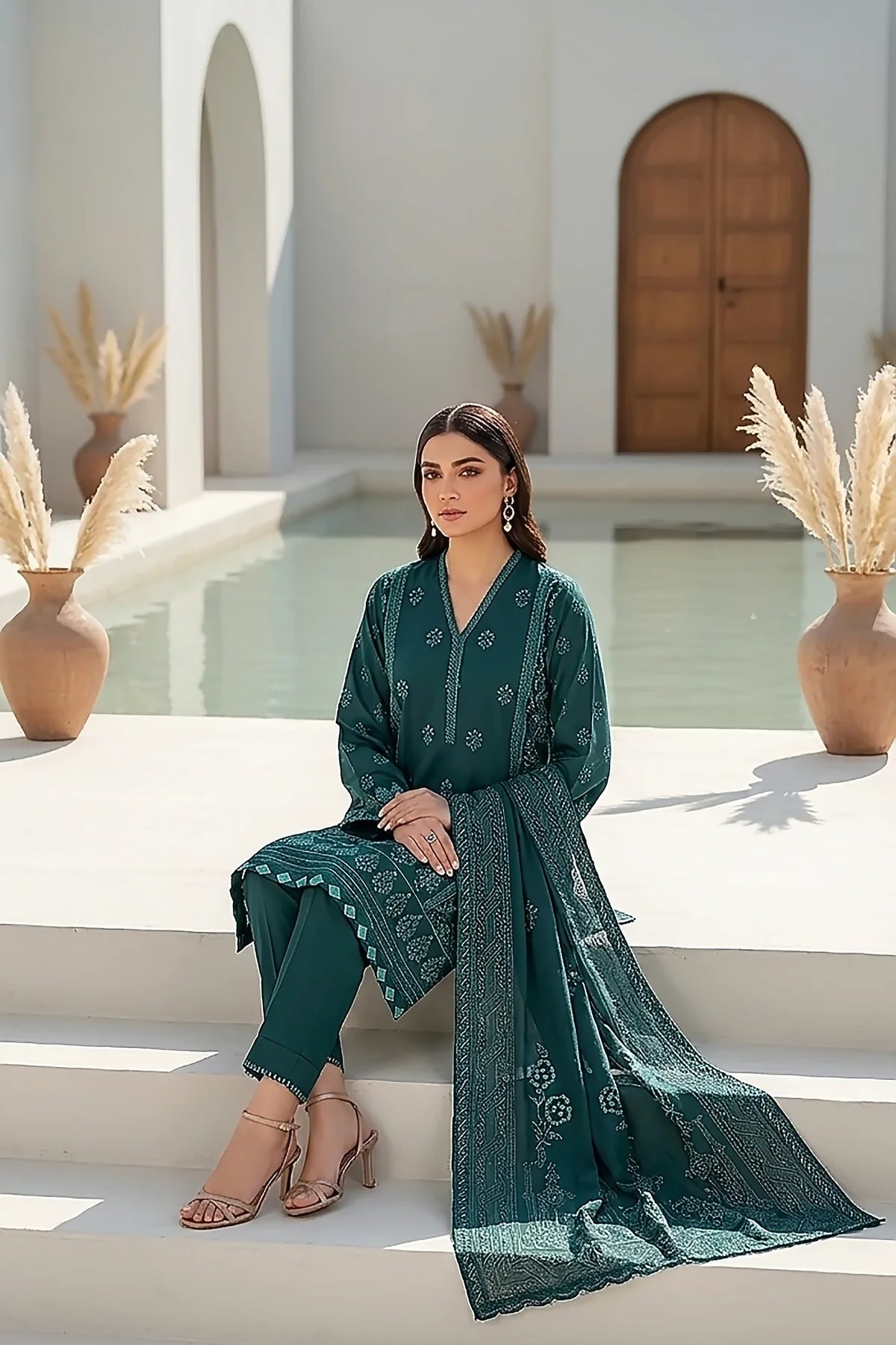 Printed Pashmina Suit 3pc