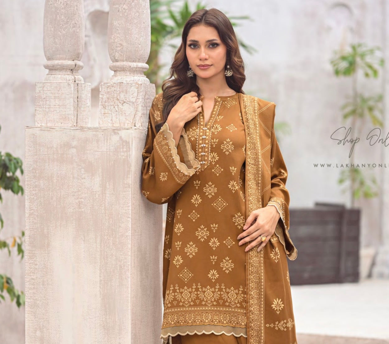 Printed Pashmina Suit 3pc