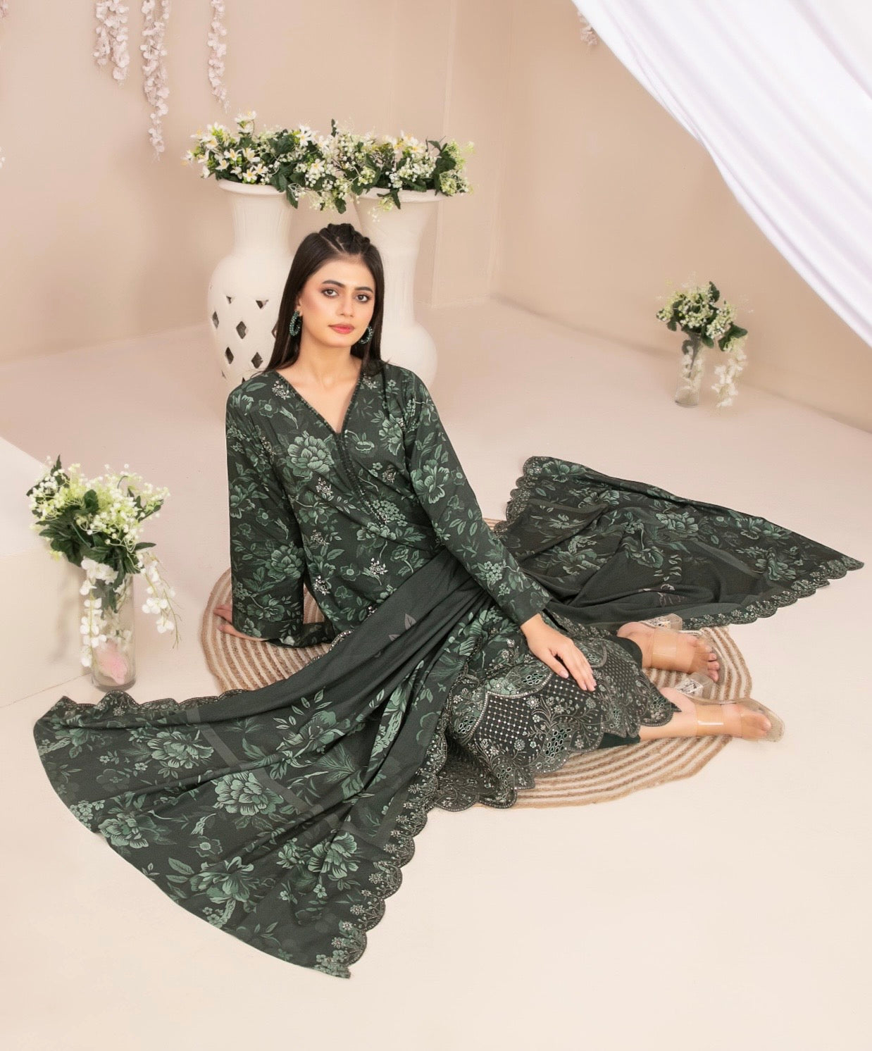 Embroidered Chikankari Suit 3pc