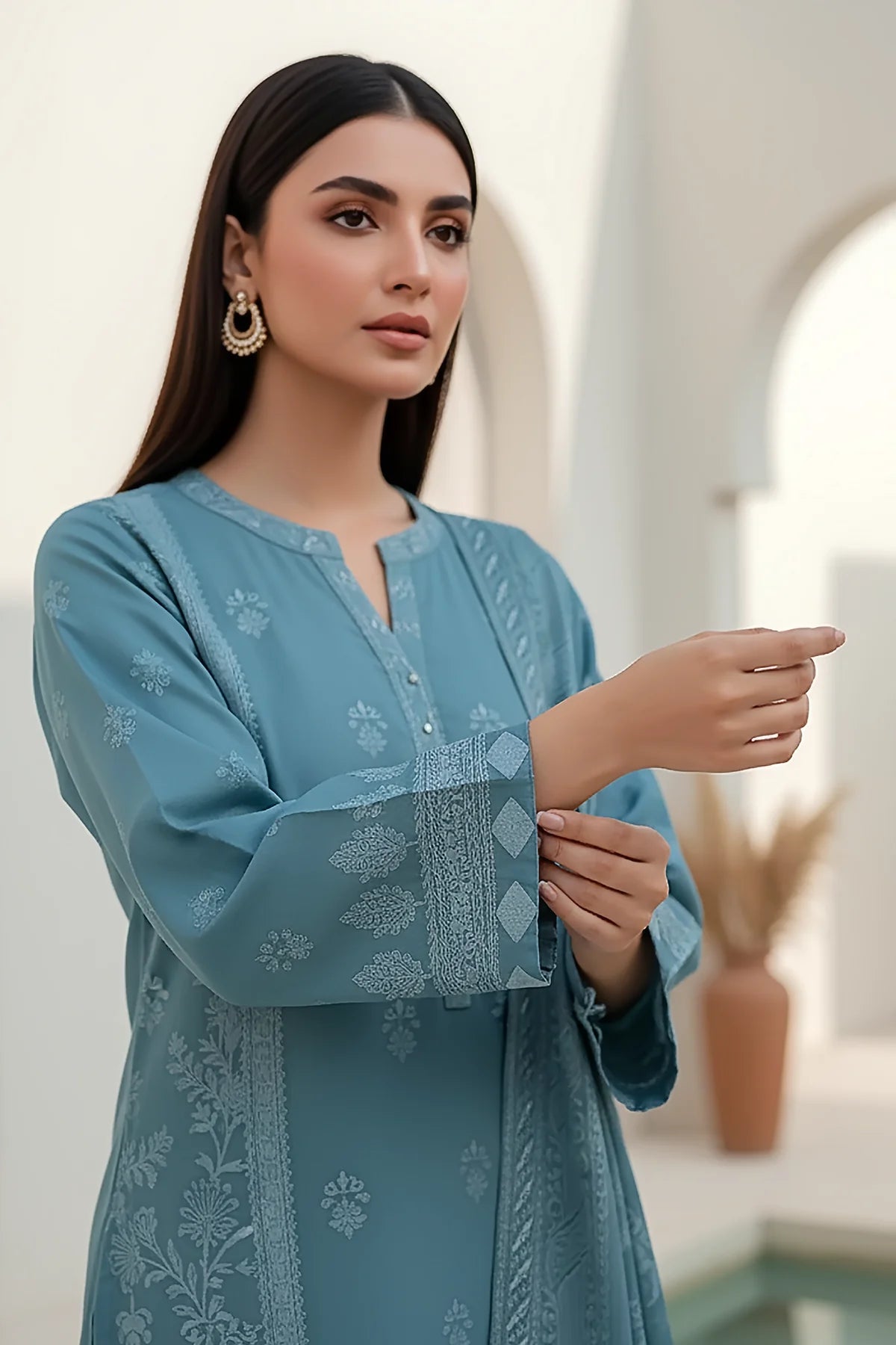 Printed Pashmina Suit 3pc