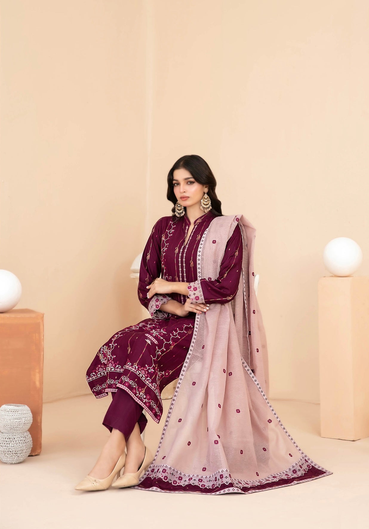 Festive Embroidered Staple Suit 3pc