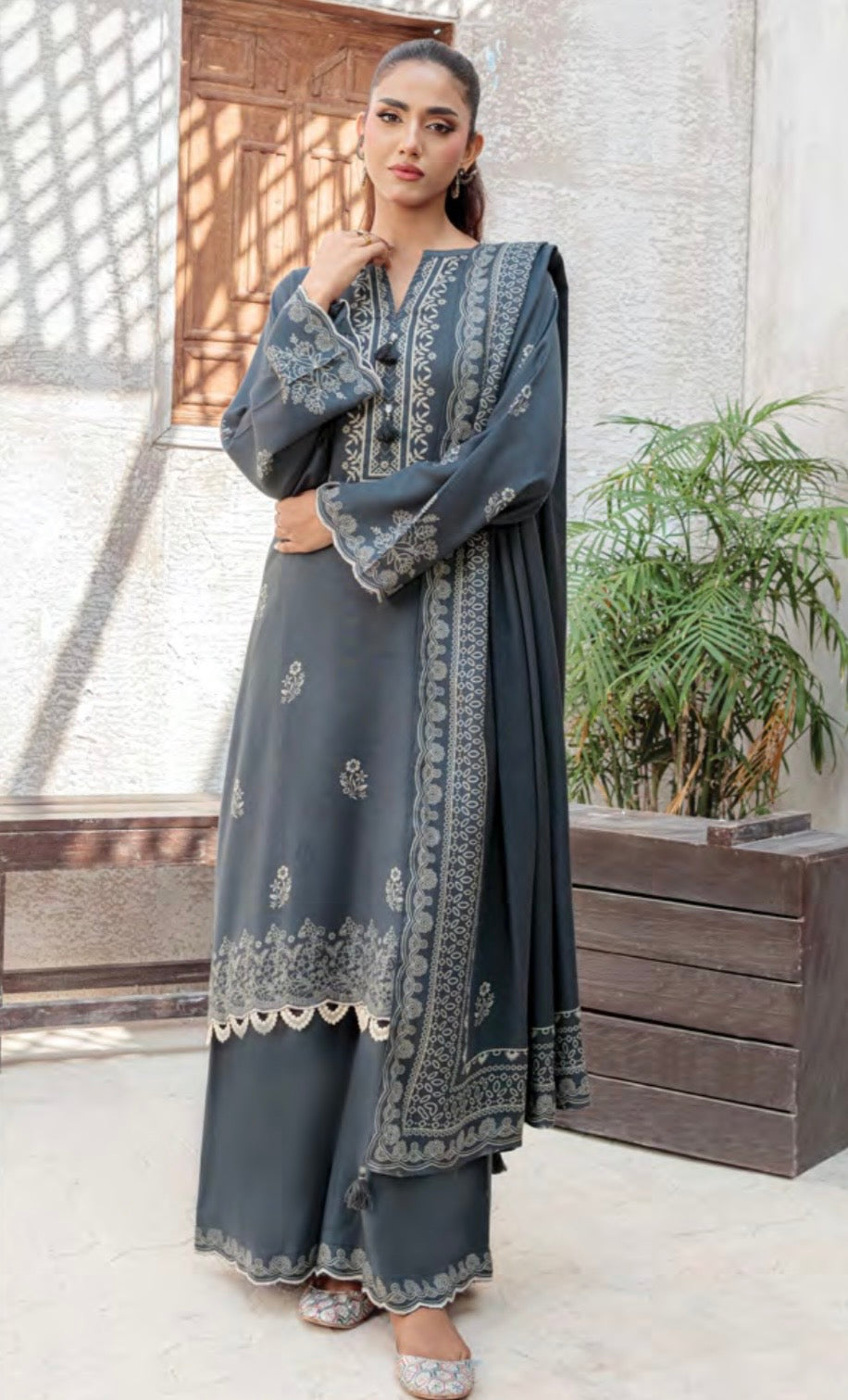 Printed Pashmina Suit 3pc