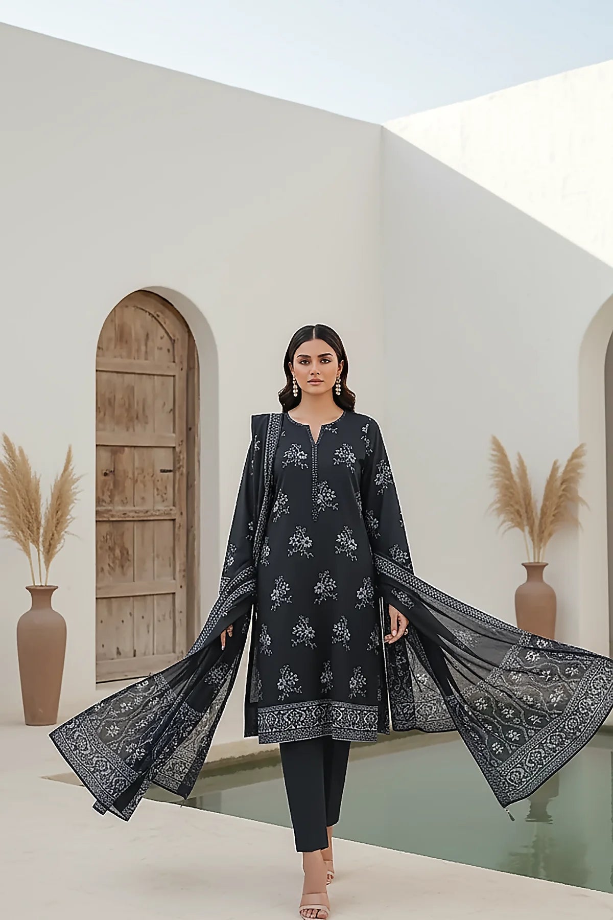 Printed Pashmina Suit 3pc