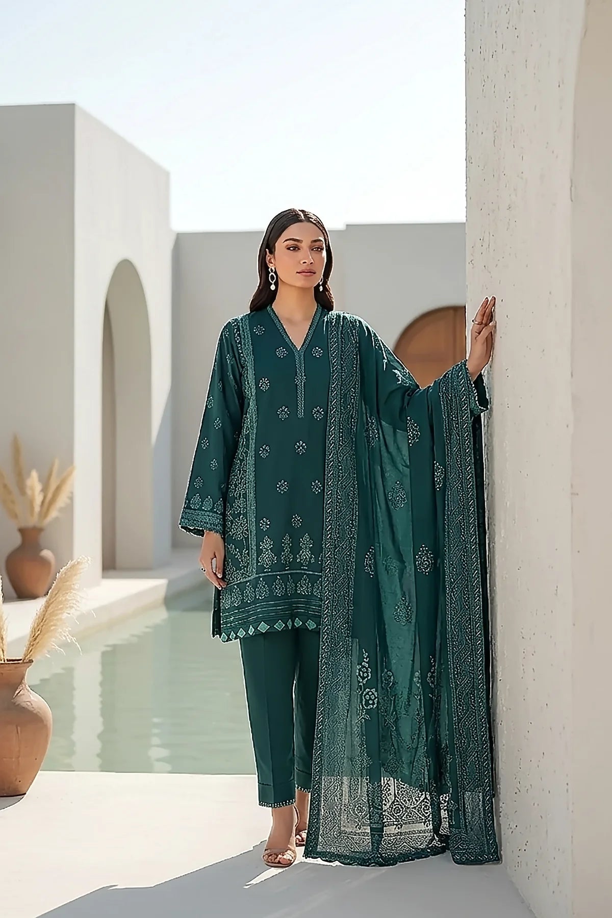Printed Pashmina Suit 3pc