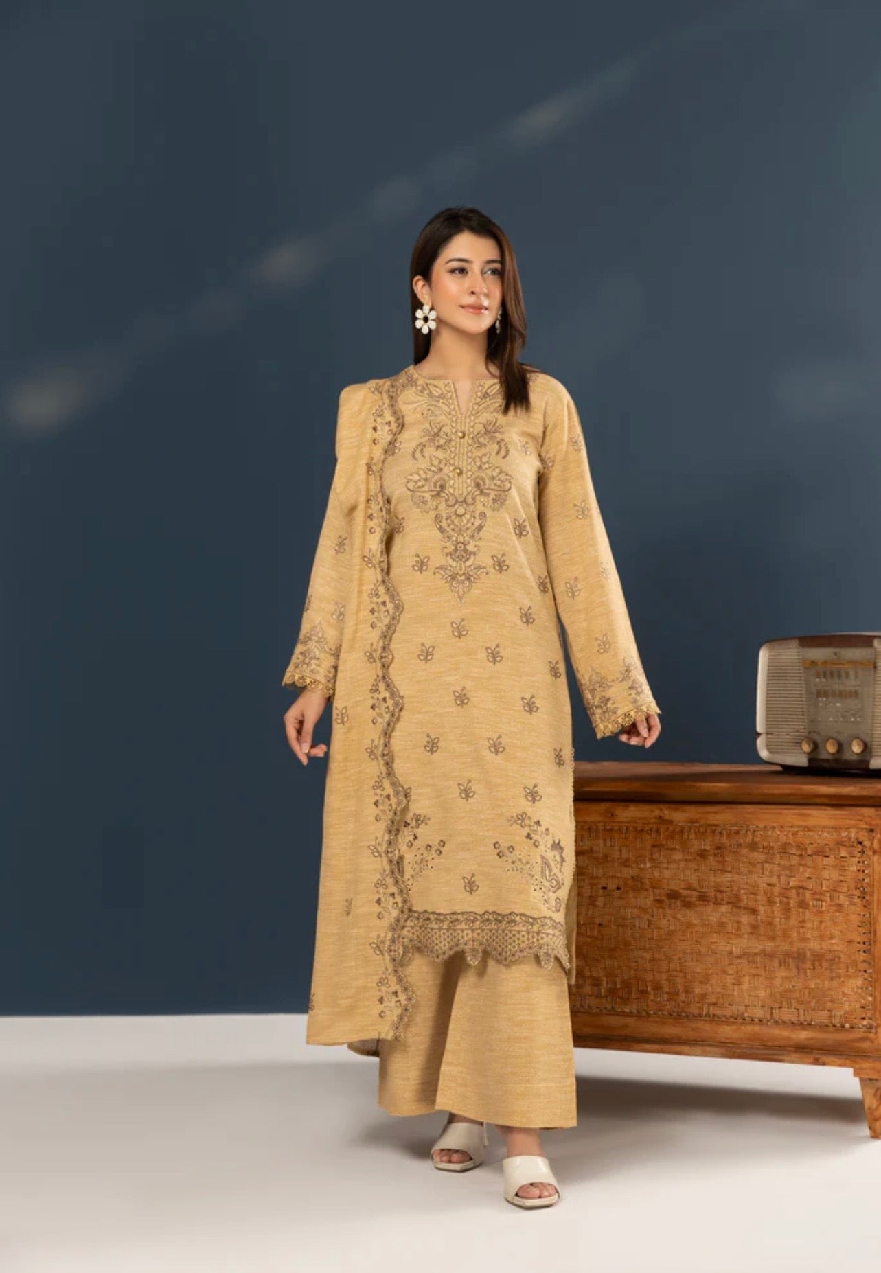 Premium Peach Leather Suit 3pc