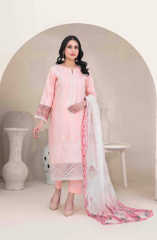 Luxury Embroidered Viscose Suit 3pc