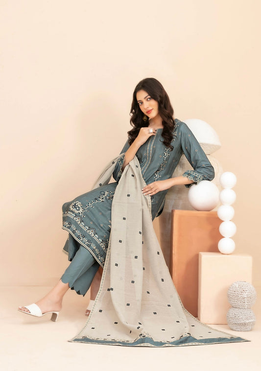 Festive Embroidered Staple Suit 3pc