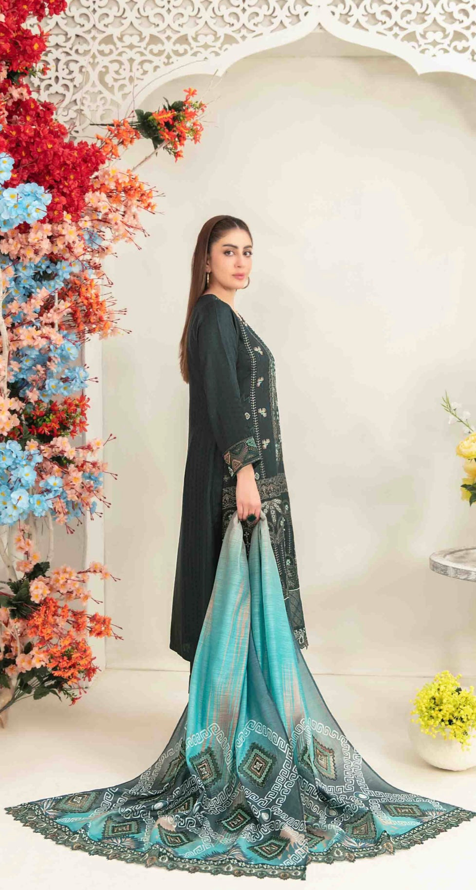 Luxury Embroidered Staple Suit 3pc