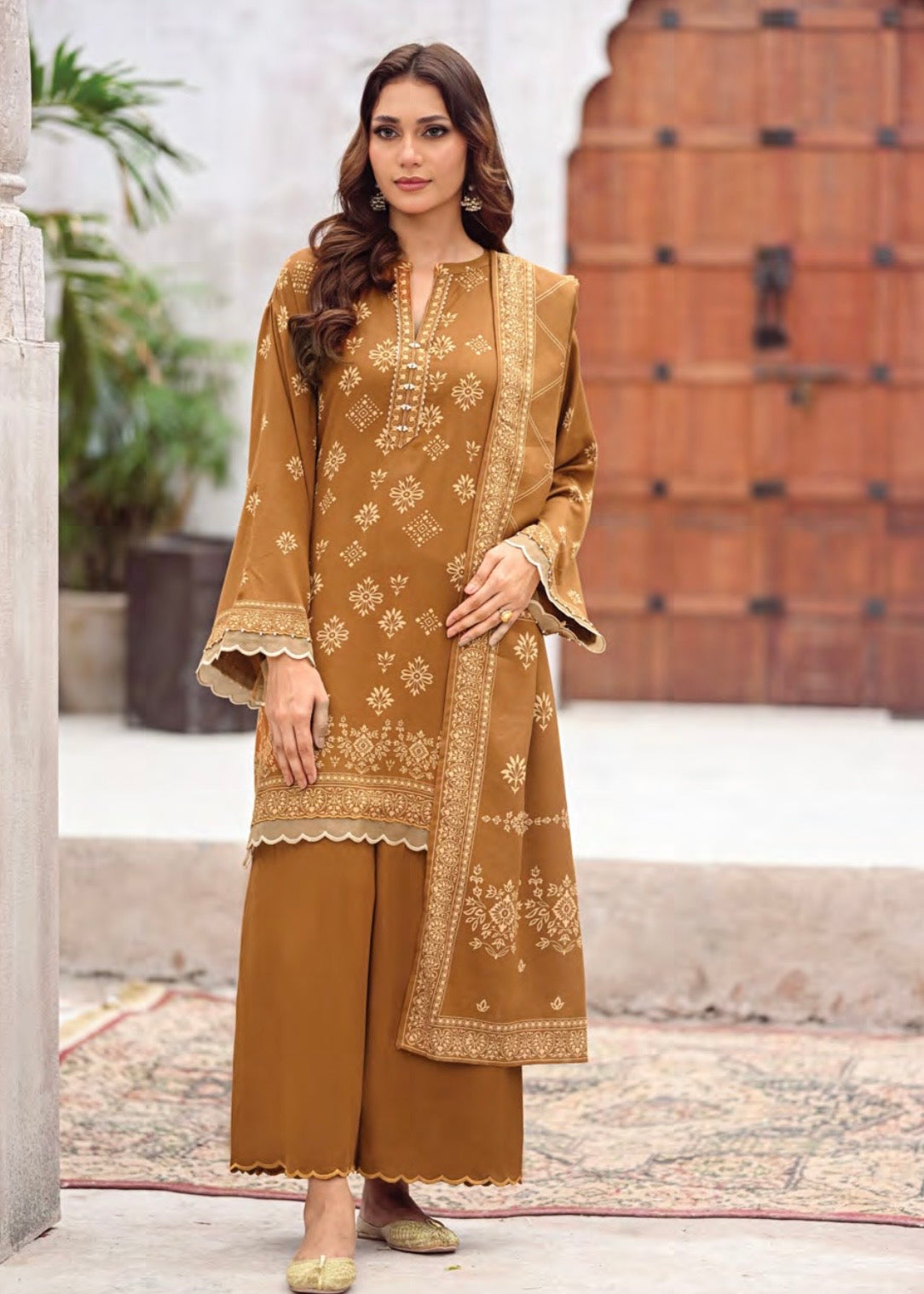 Printed Pashmina Suit 3pc