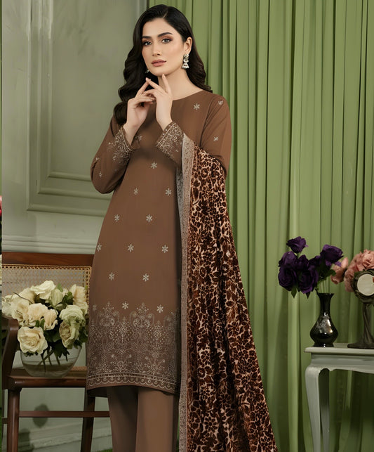 Embroidered Dhanak Palachi Suit 3pc