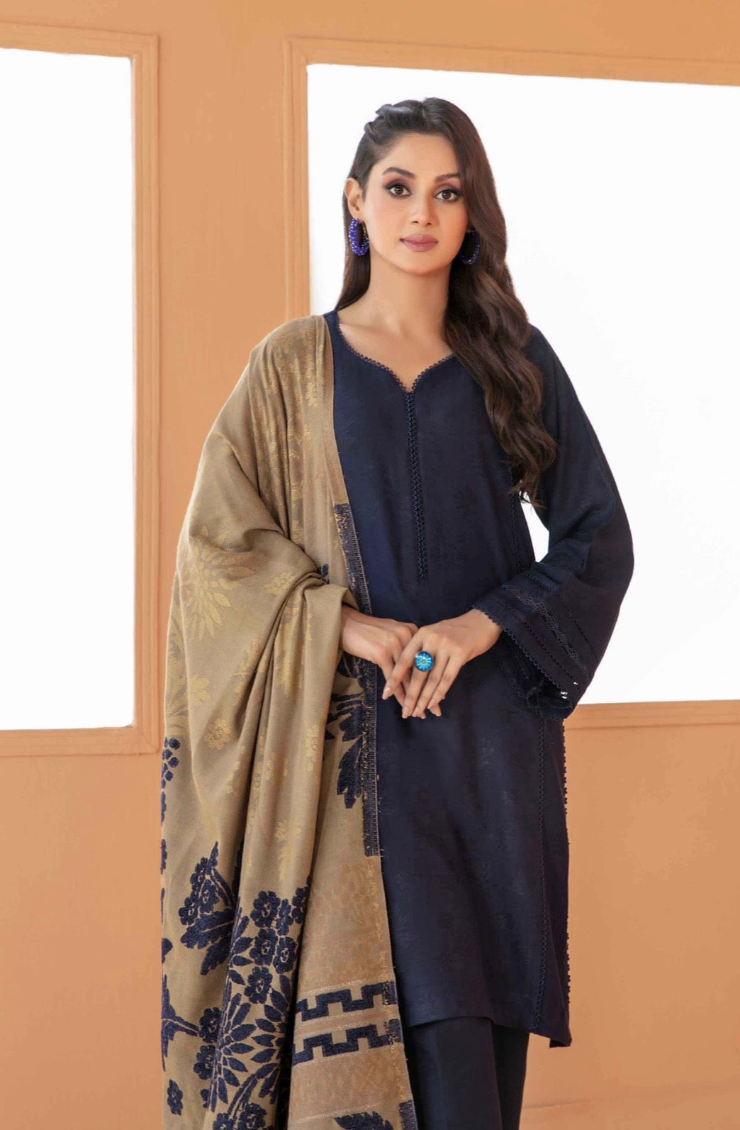 Premium Peach Leather Suit 3pc