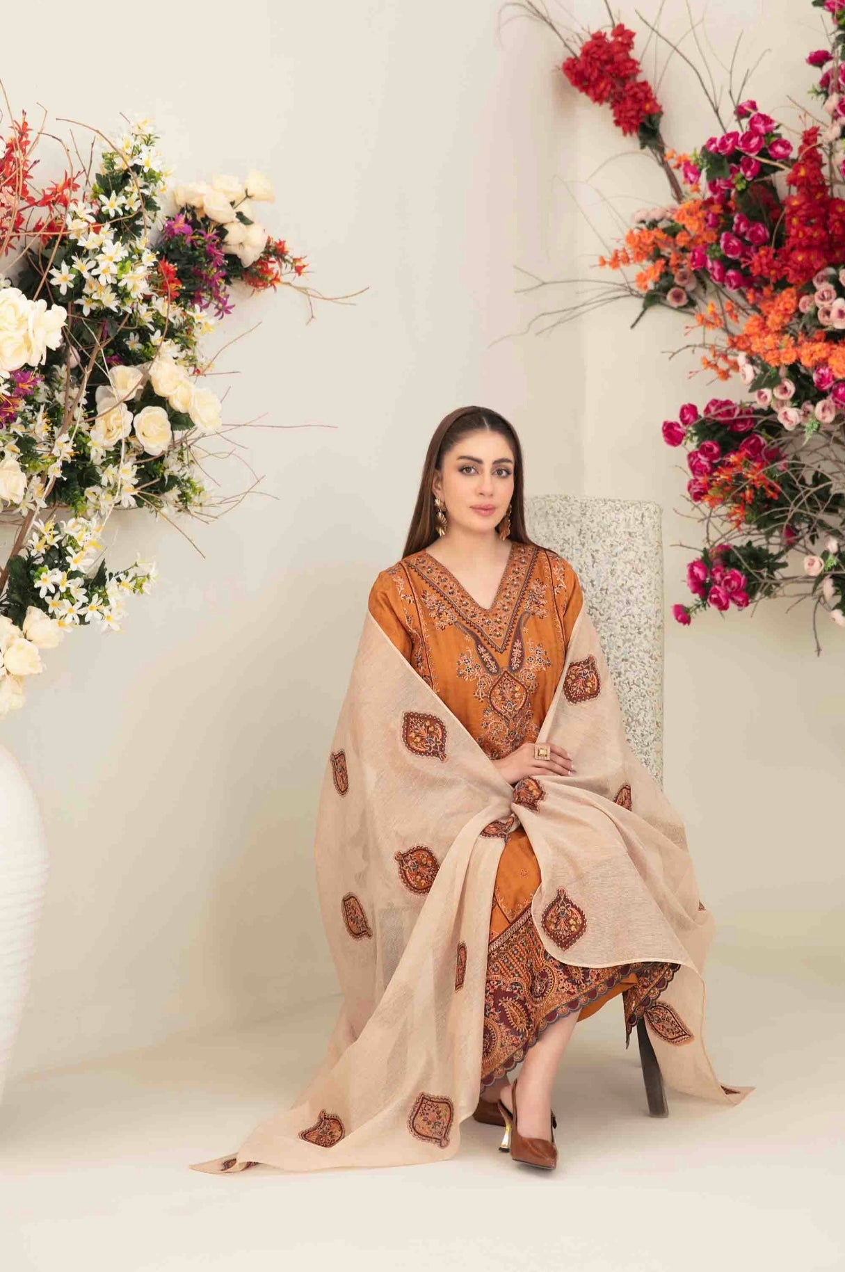 Luxury Embroidered Staple Suit 3pc