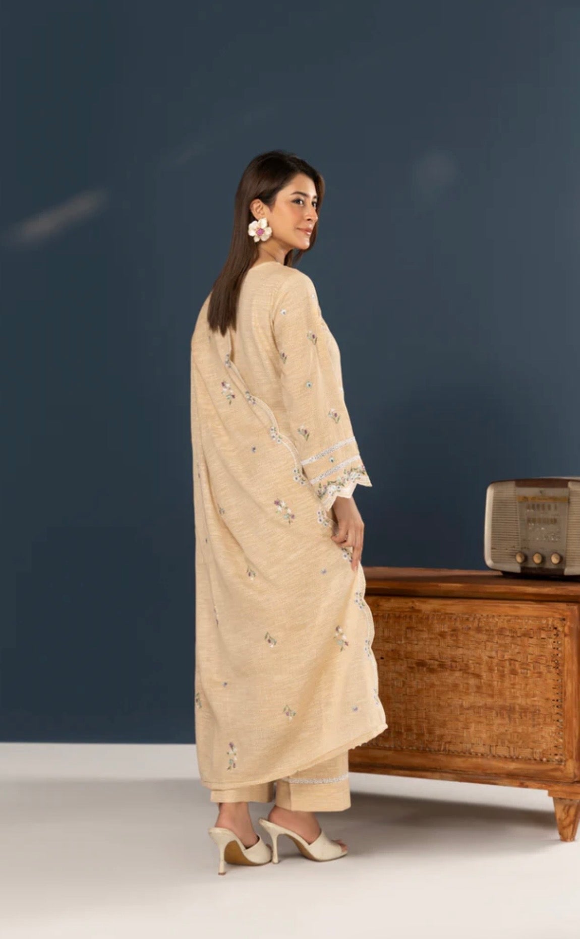 Premium Peach Leather Suit 3pc